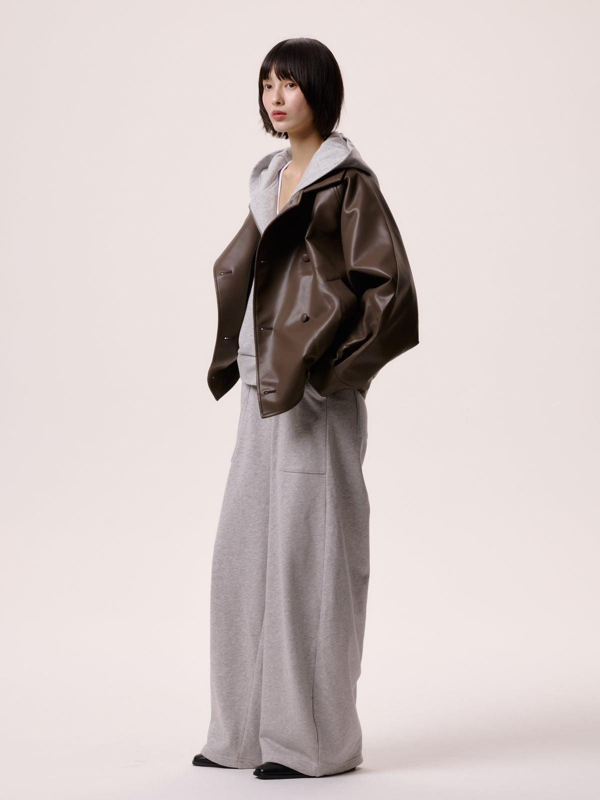 LEATHER BLOUSON/BRN