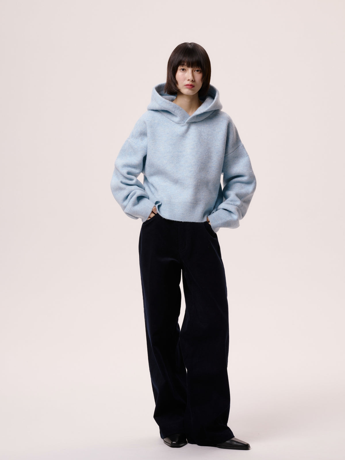 WIDE CORDUROY PANTS/NAVY
