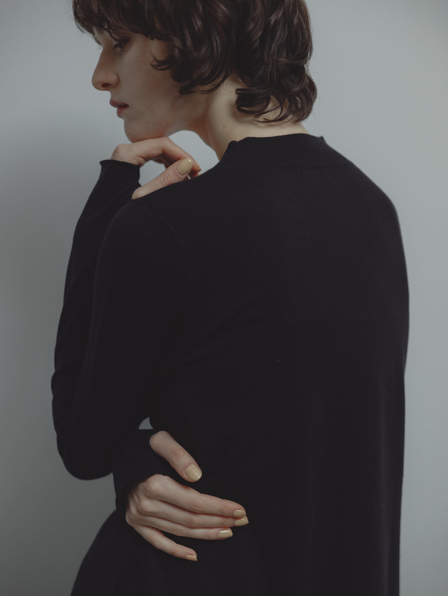 BALLOON KNIT DRESS/BLACK