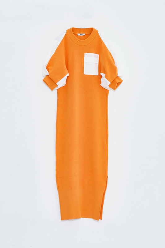 KNIT DOKING DRESS/ORANGE