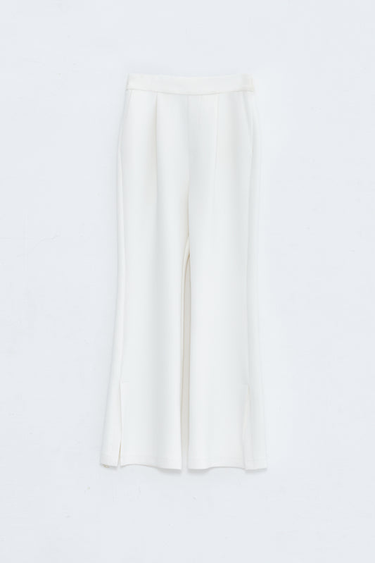 SLIT FLARE PANTS/WHITE