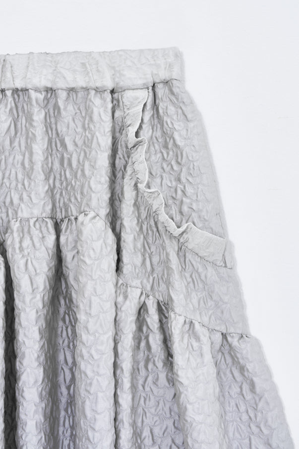 RUFFLE GATHERD SKIRT/GRAY