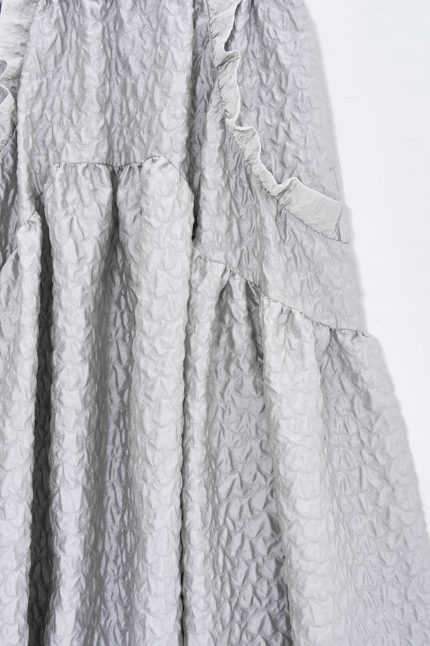 RUFFLE GATHERD SKIRT/GRAY