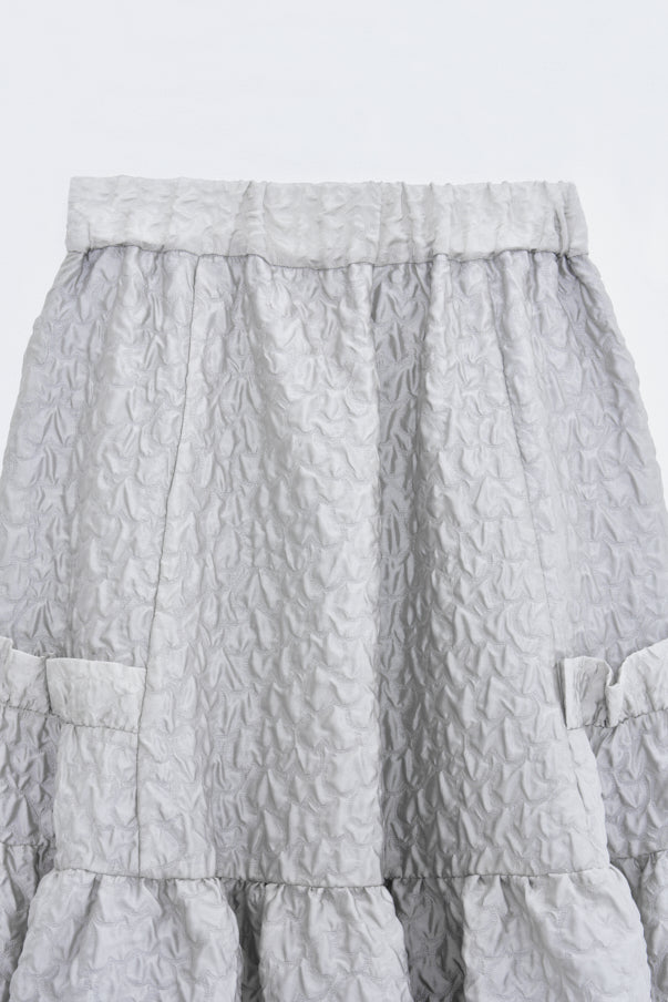 RUFFLE GATHERD SKIRT/GRAY