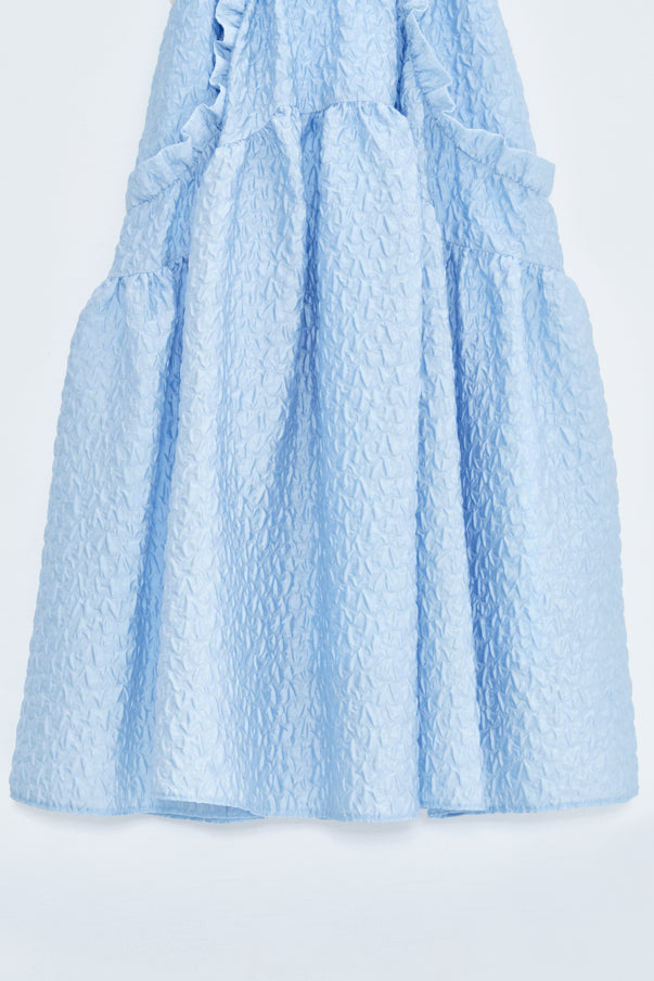 RUFFLE GATHERD SKIRT/BLUE