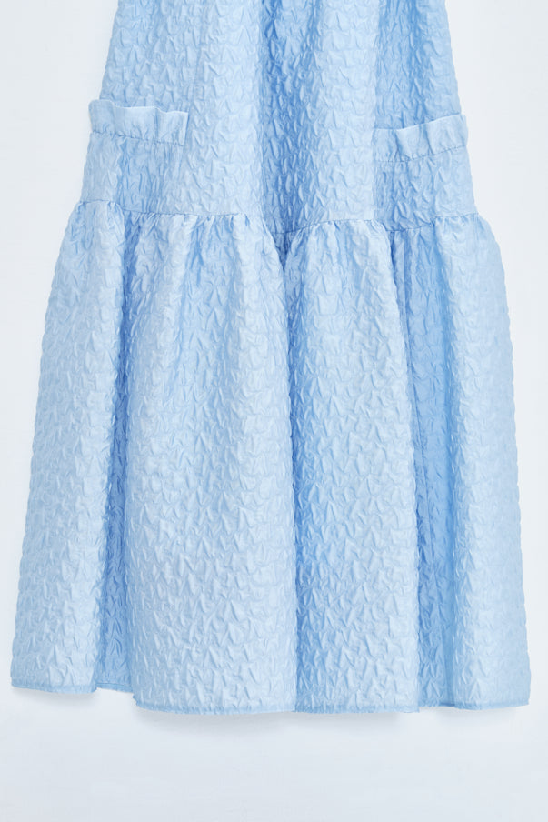 RUFFLE GATHERD SKIRT/BLUE