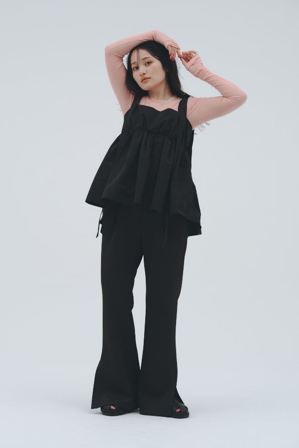 SLIT FLARE PANTS/BLACK