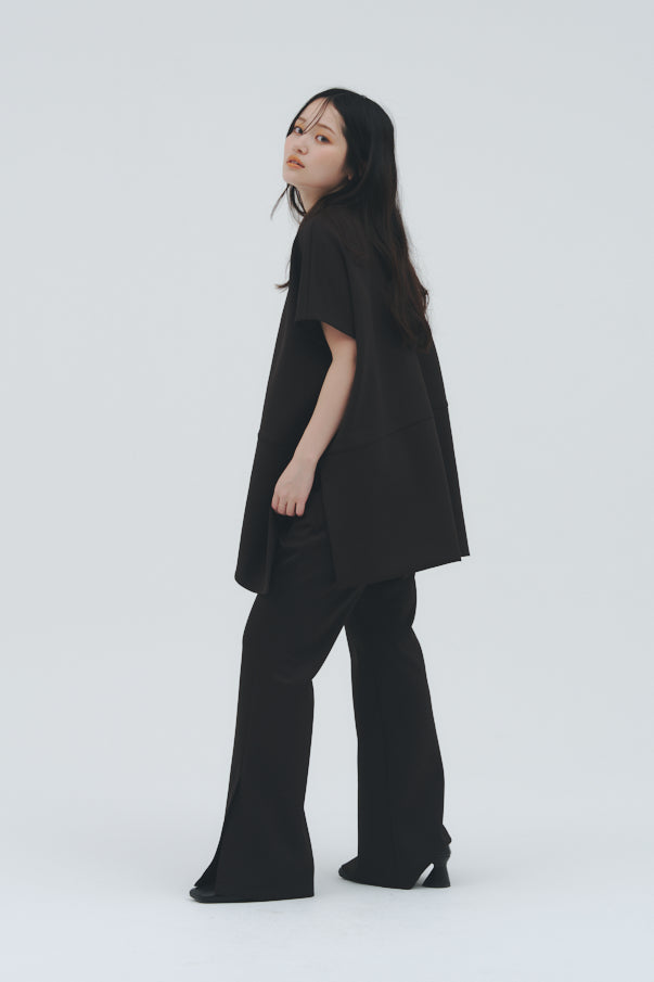 SLIT FLARE PANTS/BLACK