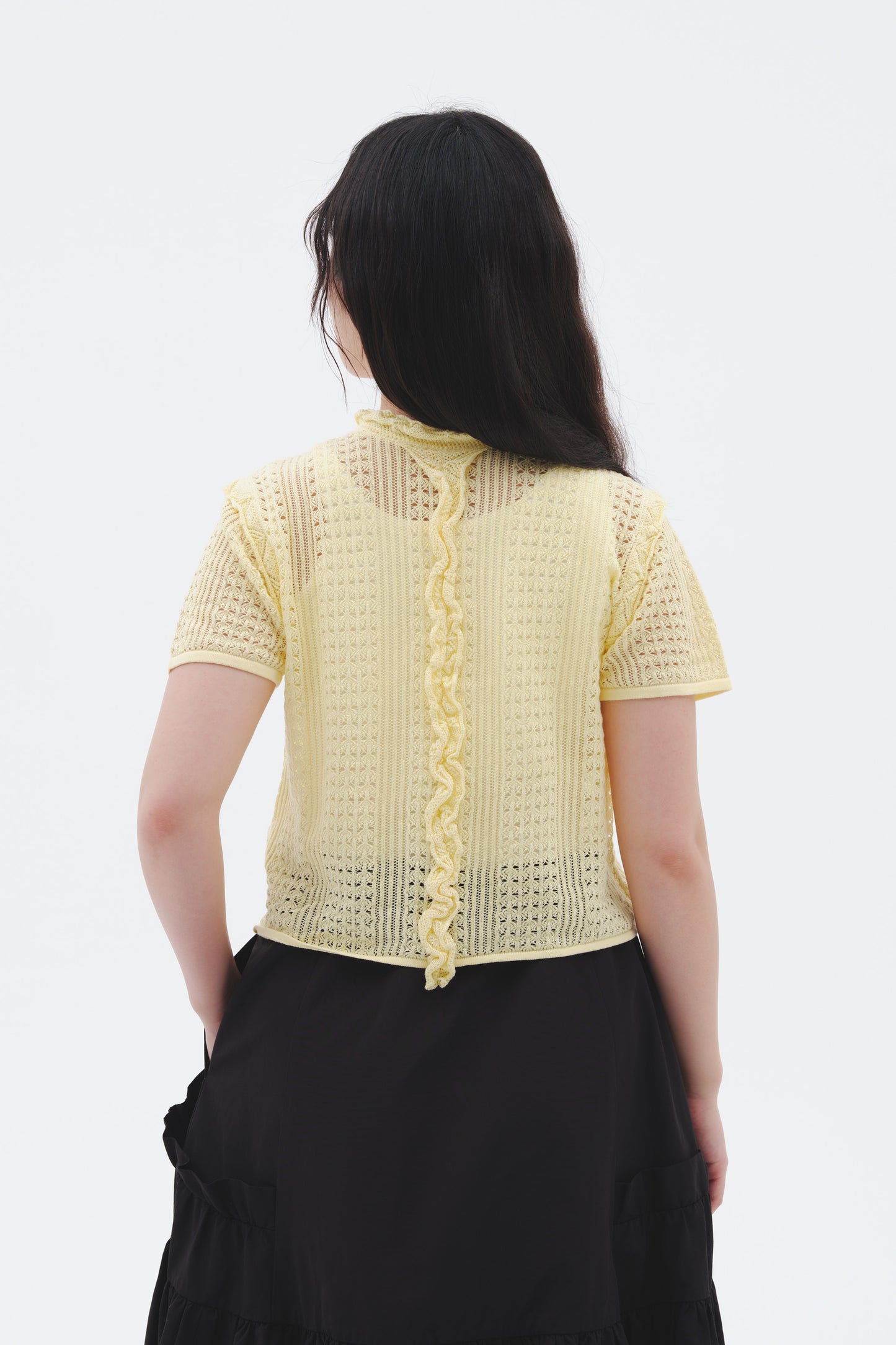 2WAY CROCHET KNIT/YELLOW