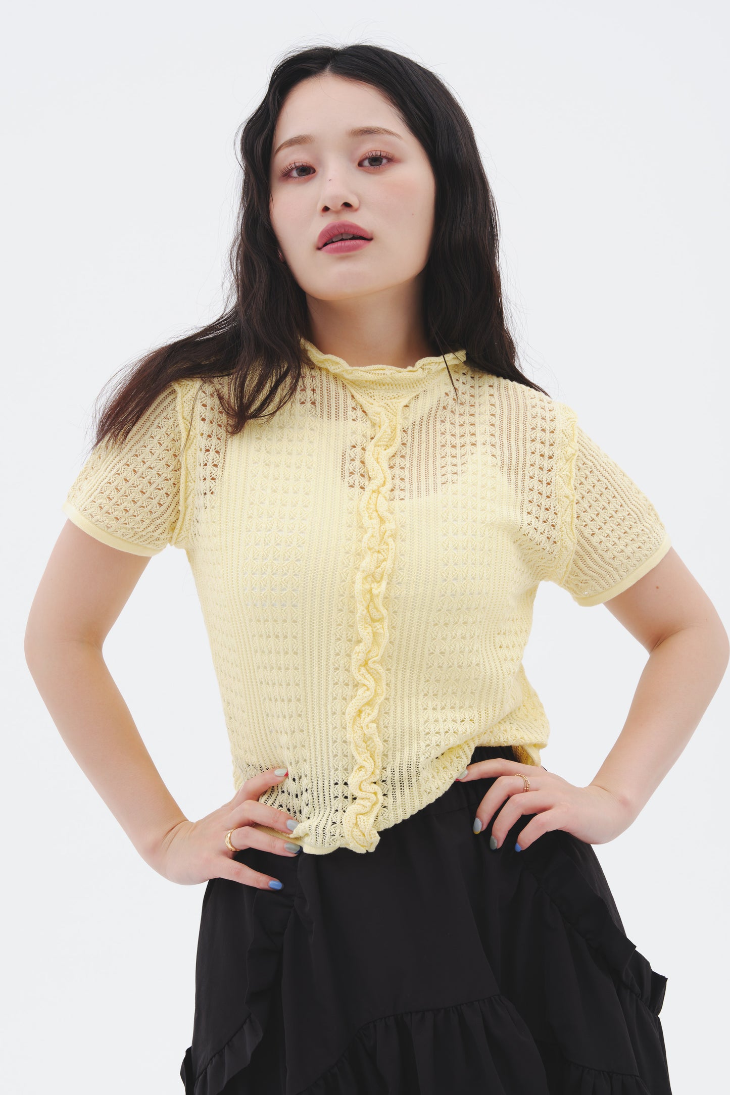 2WAY CROCHET KNIT/YELLOW