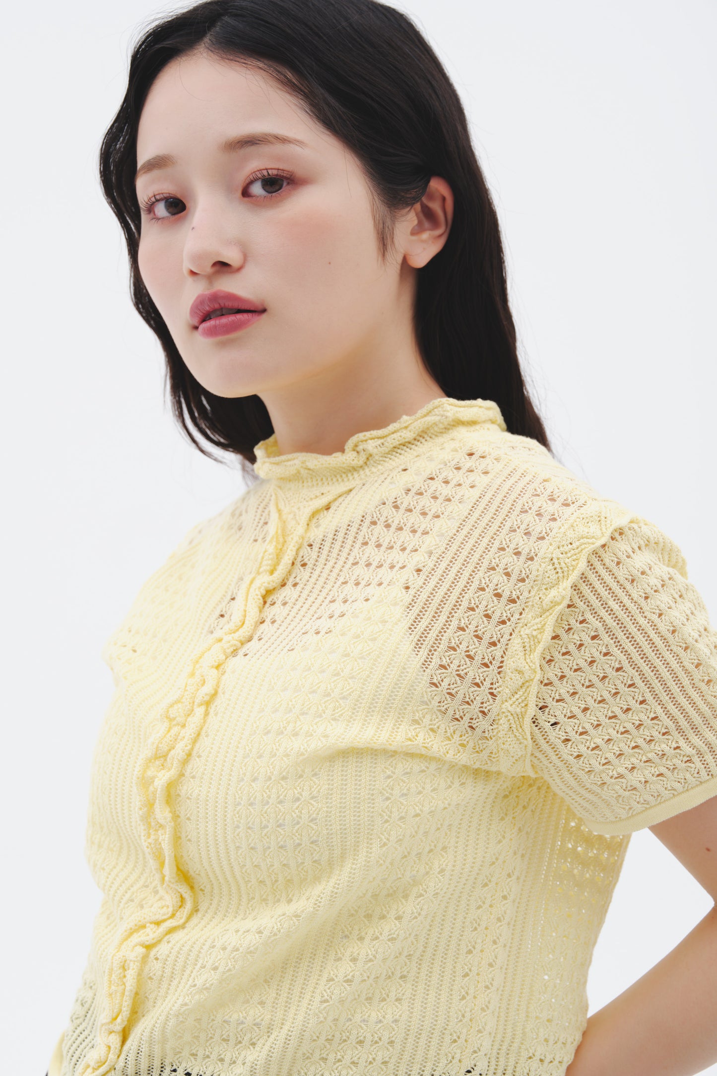 2WAY CROCHET KNIT/YELLOW