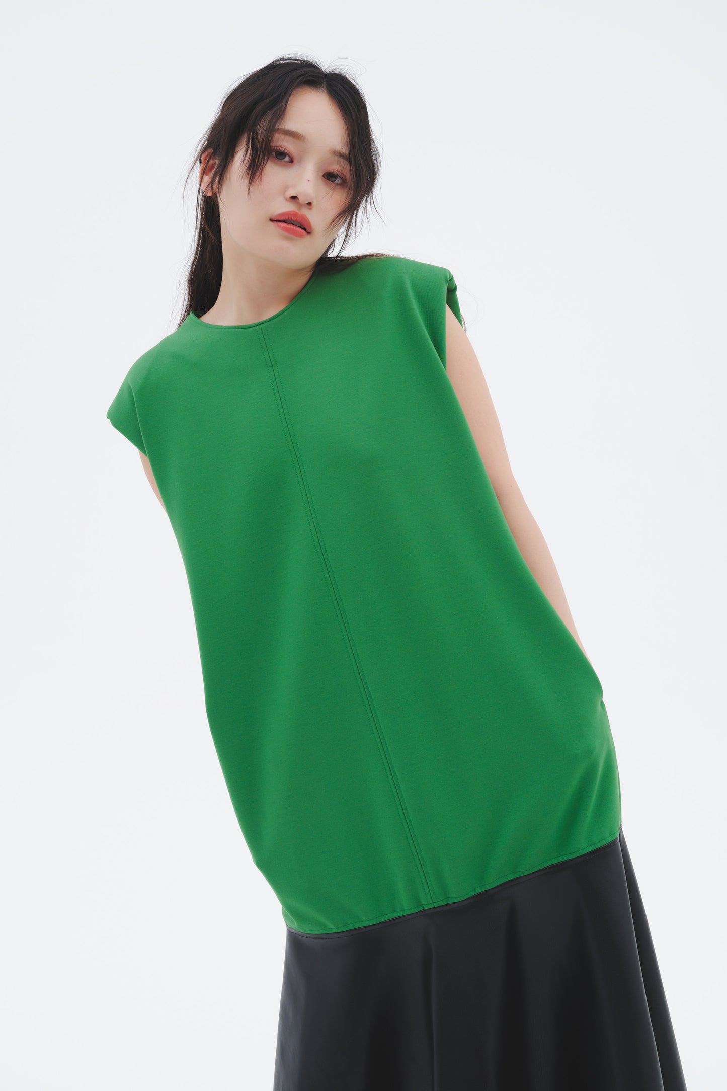 LEATHER DOCKING DRESS/GREEN