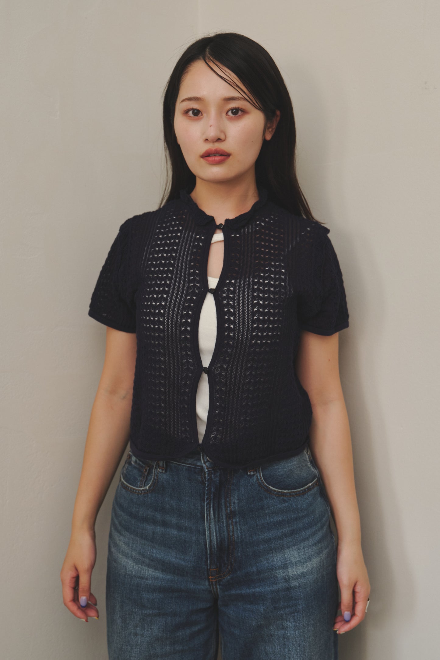 2WAY CROCHET KNIT/NAVY