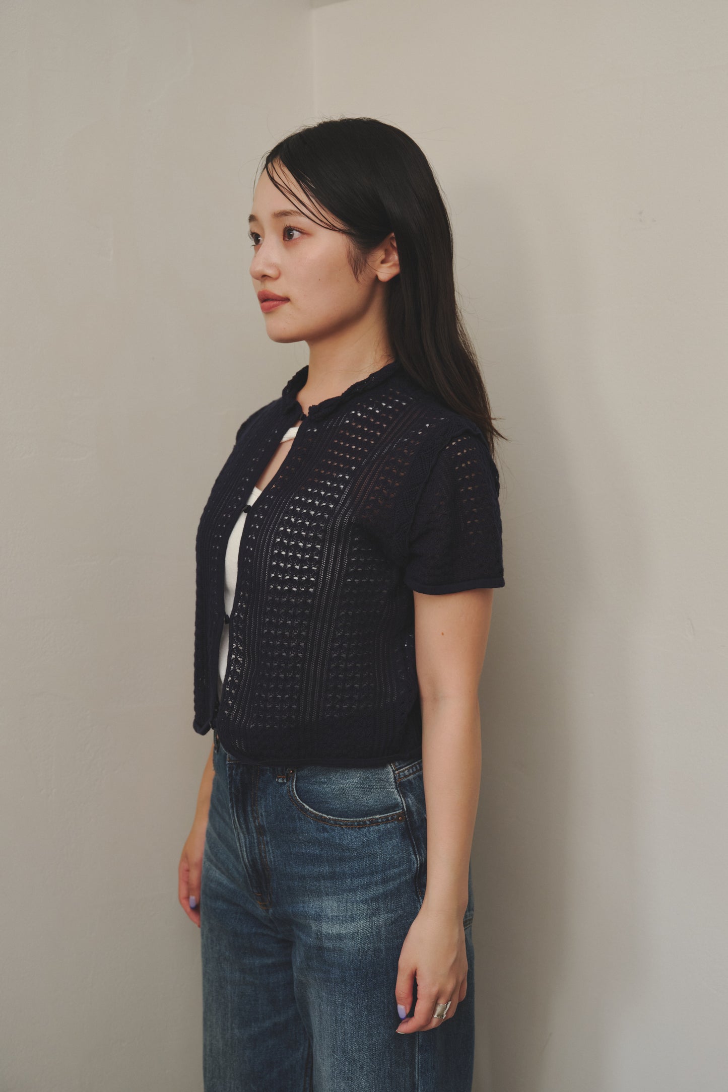 2WAY CROCHET KNIT/NAVY