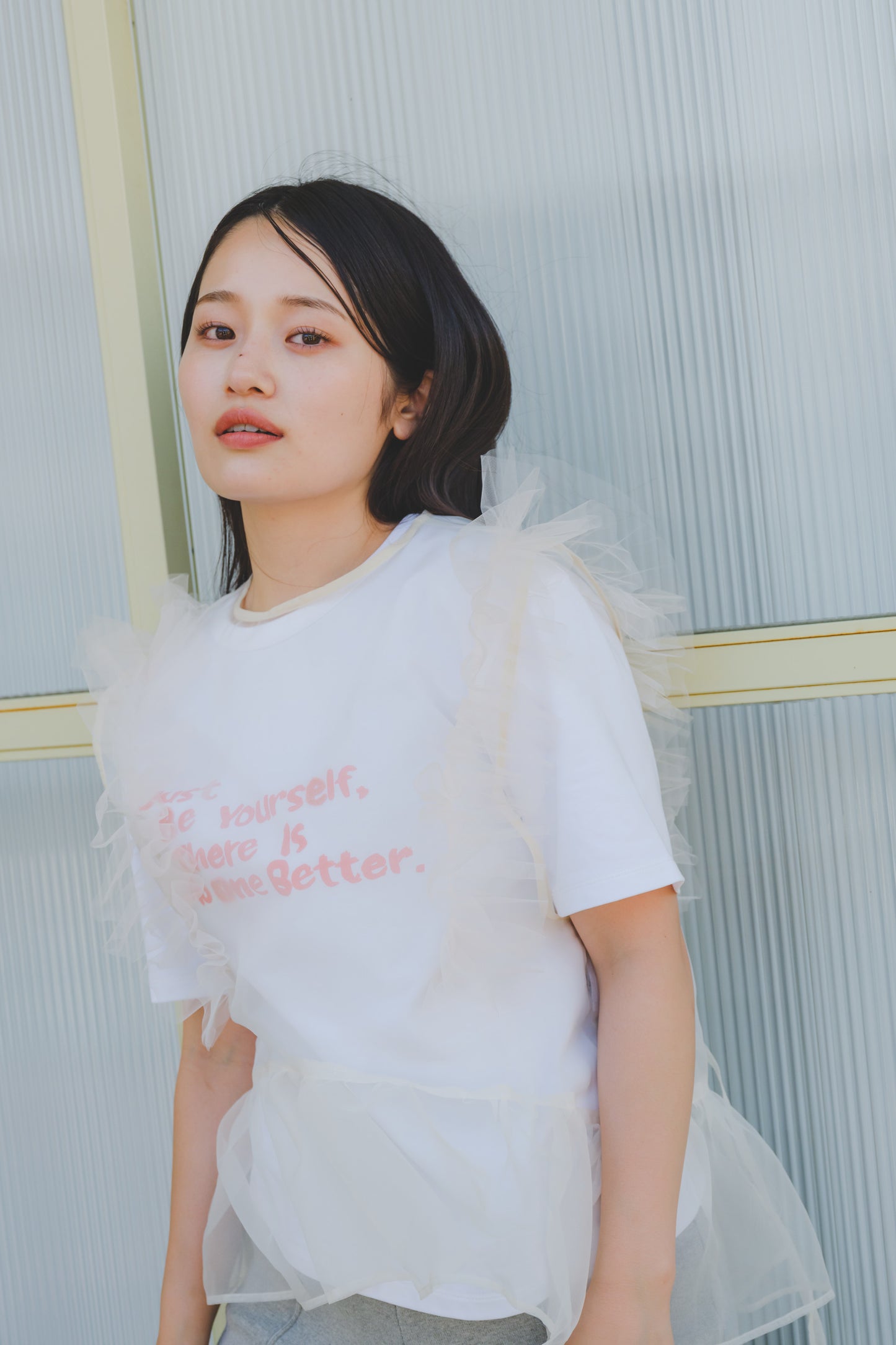 LAYERED ORGANDY TOPS/WHITE