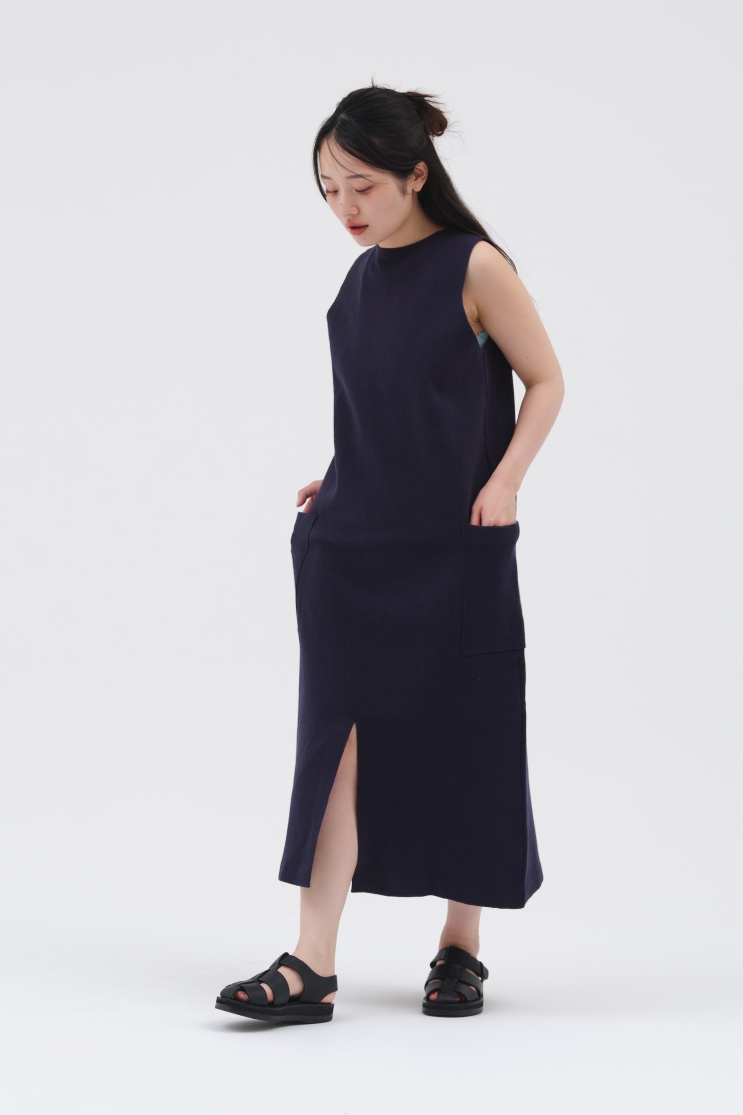 2WAY KNIT DRESS/NAVY