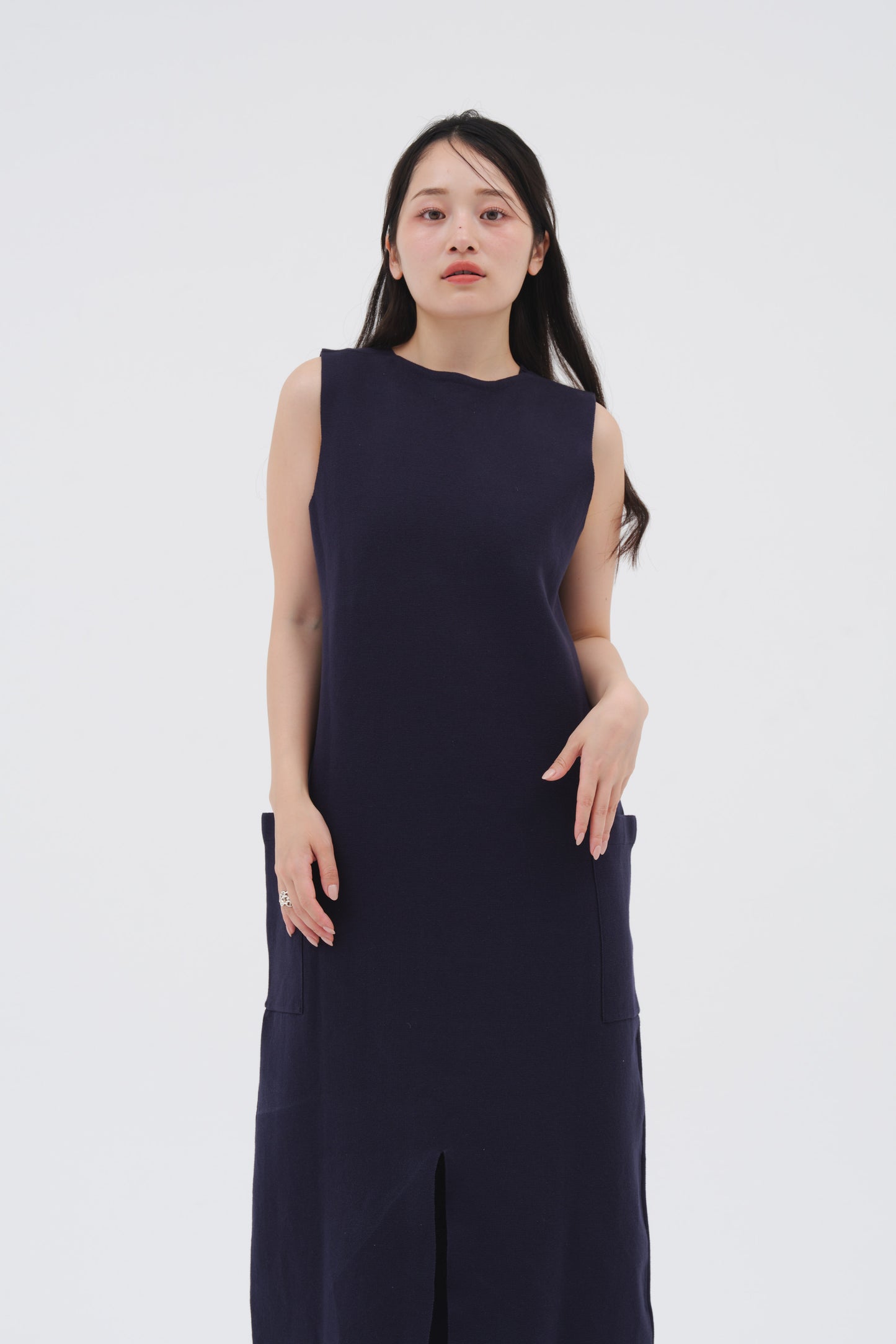 2WAY KNIT DRESS/NAVY