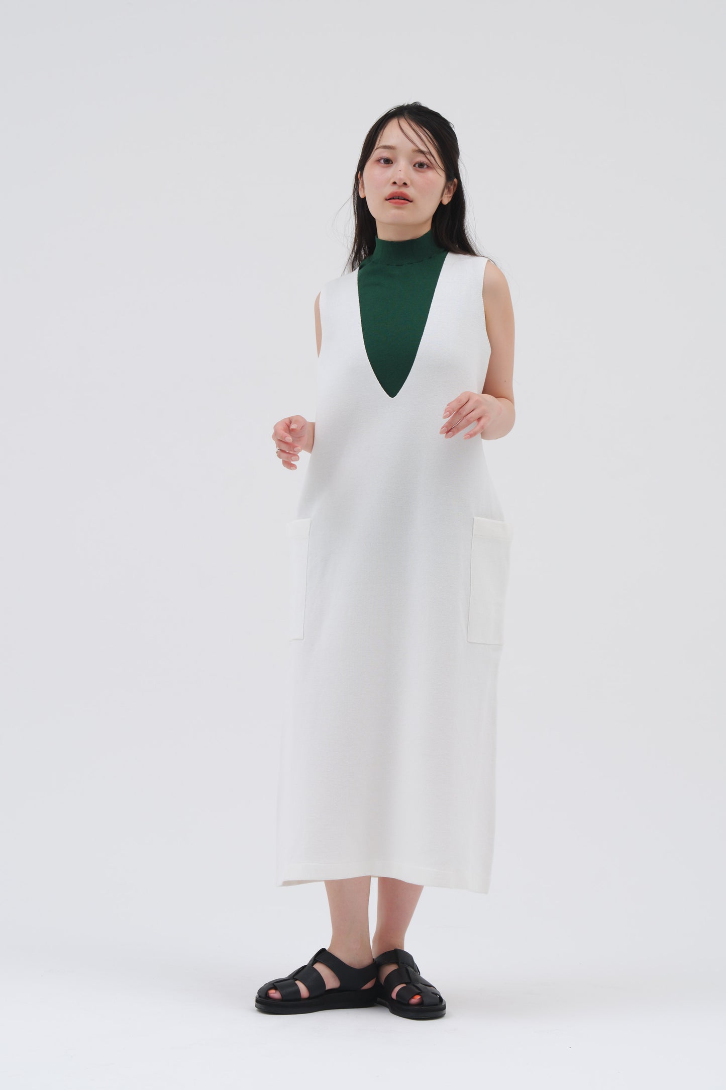 2WAY KNIT DRESS/WHITE