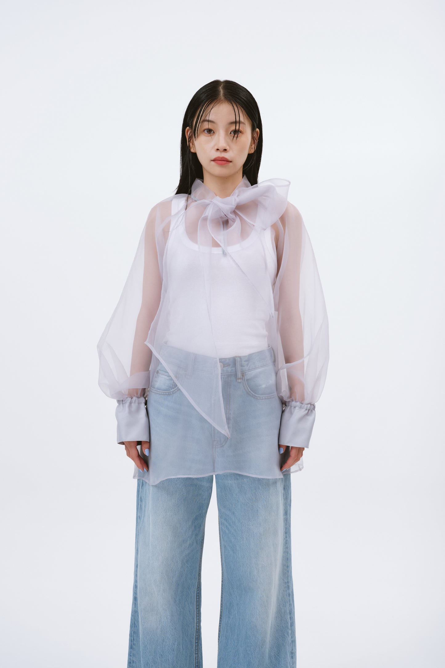 RIBON BLOUSE/ORGANDY