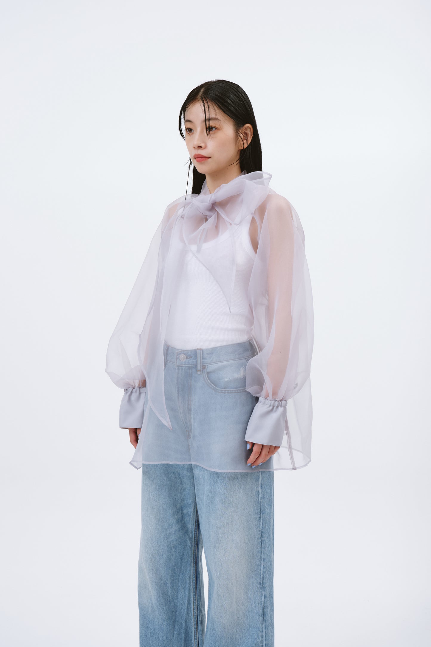 RIBON BLOUSE/ORGANDY