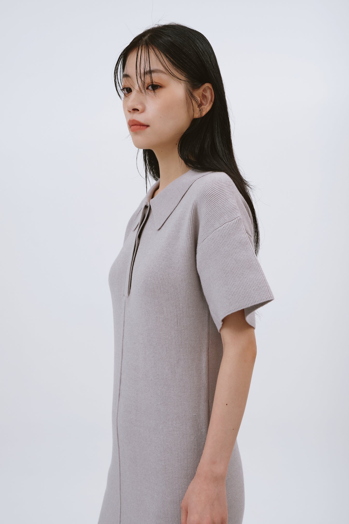 PORO KNIT ONEPIECE/GRAY