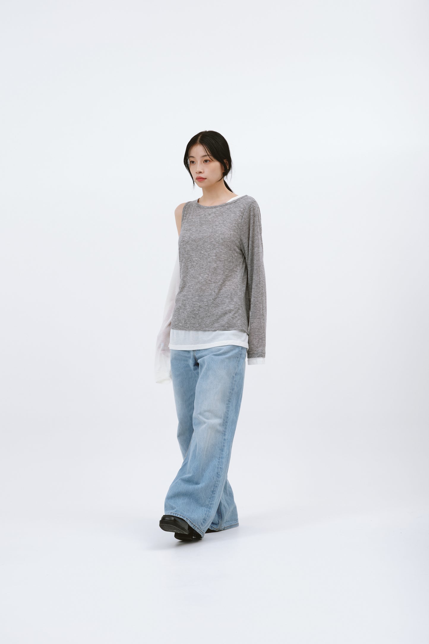 LAYERED LONGSLEEVE TEE/GRAY