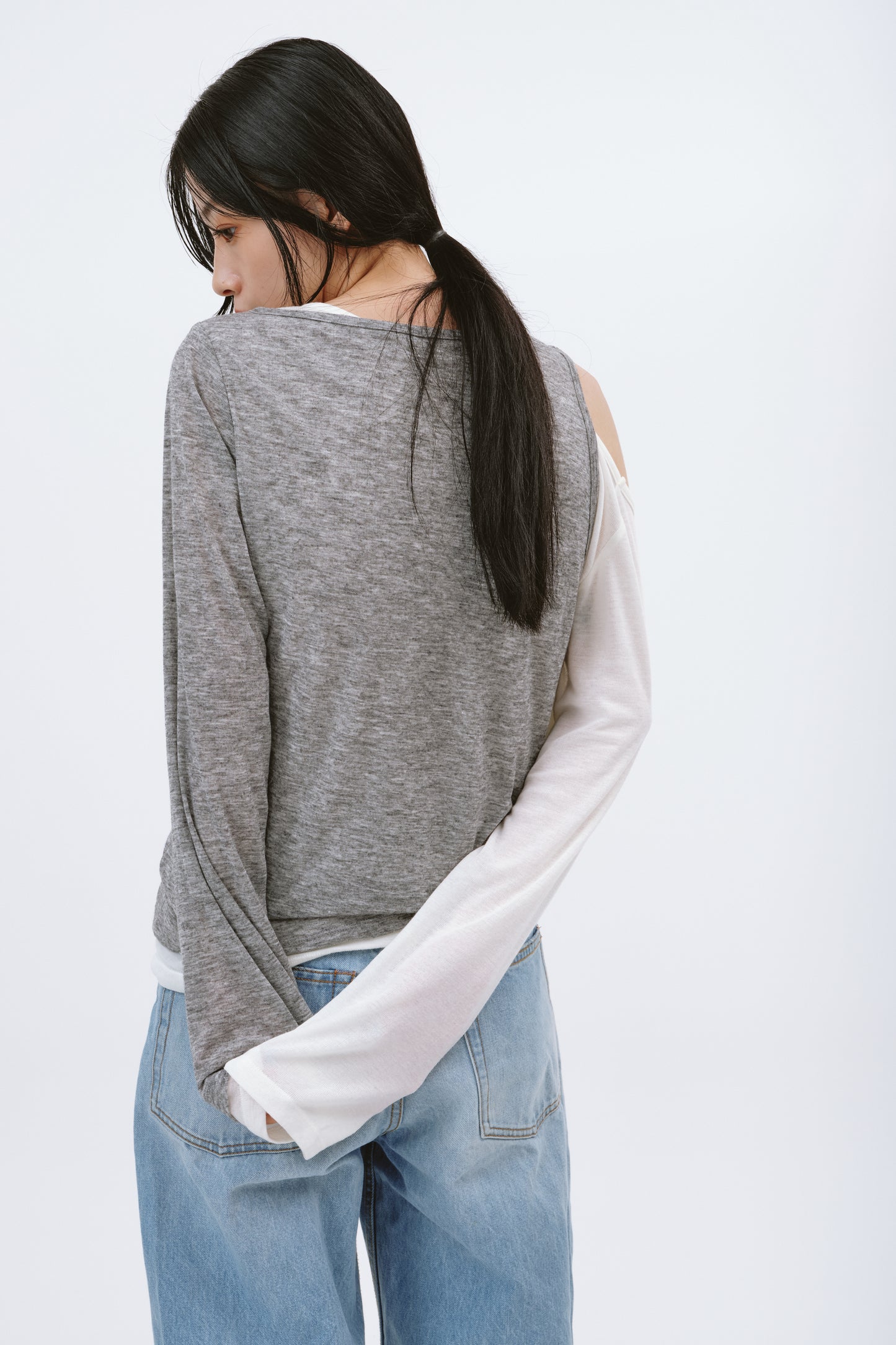 LAYERED LONGSLEEVE TEE/GRAY