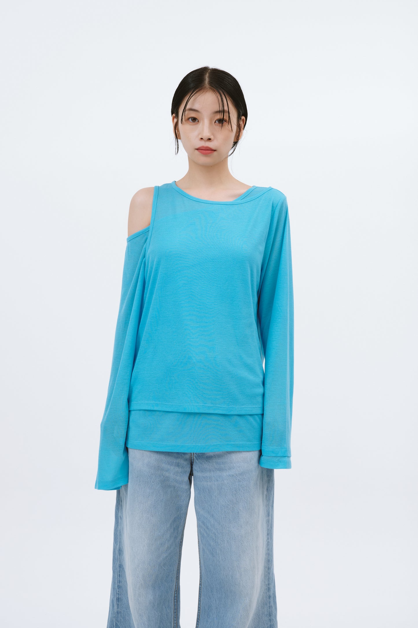 LAYERED LONGSLEEVE TEE/BLUE