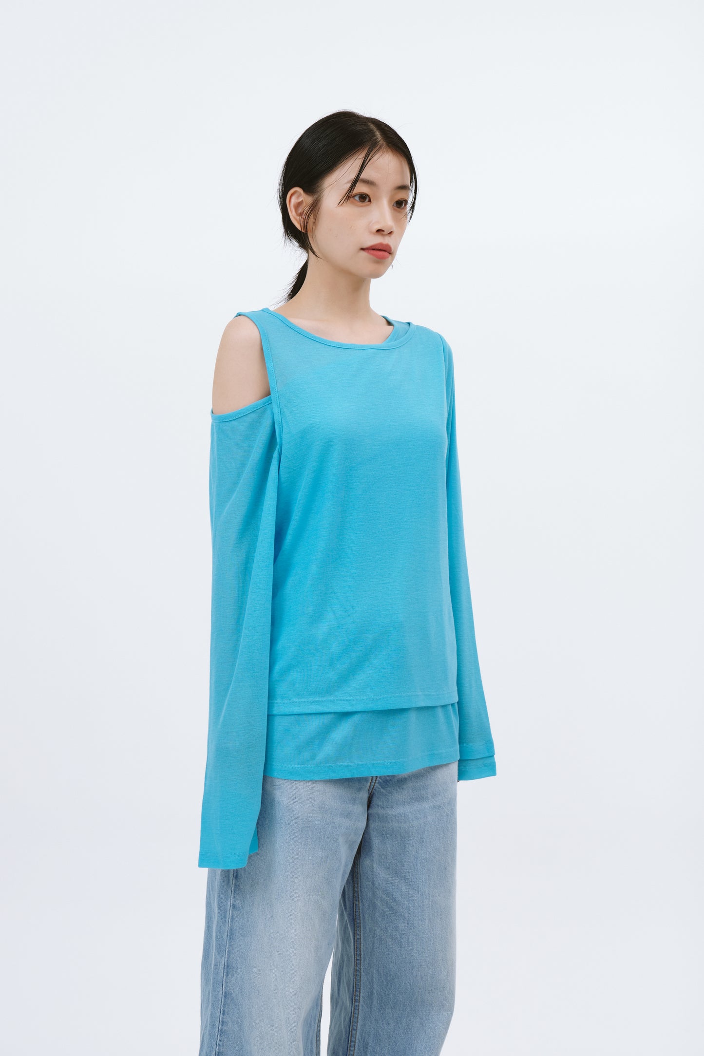 LAYERED LONGSLEEVE TEE/BLUE