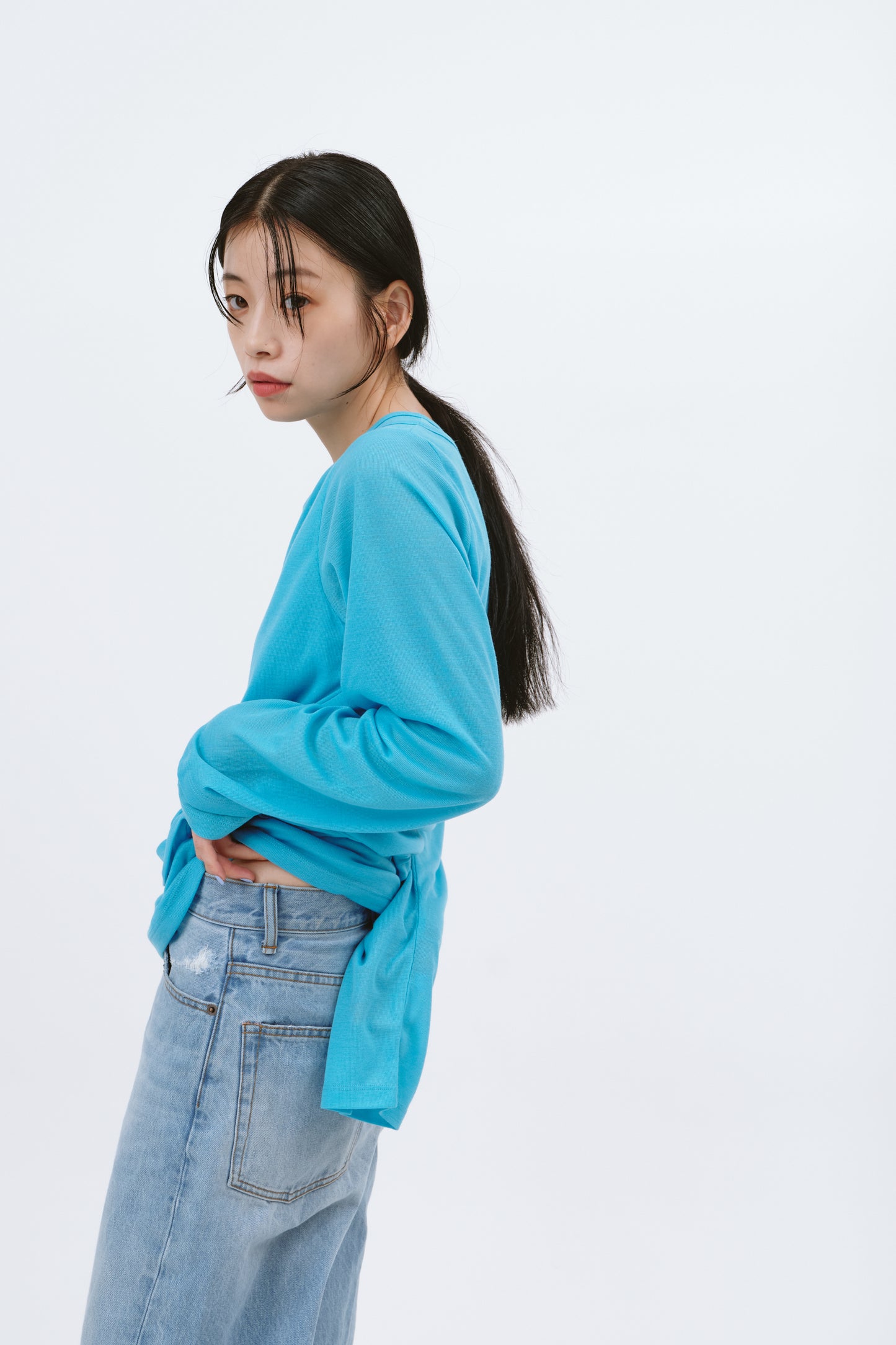 LAYERED LONGSLEEVE TEE/BLUE