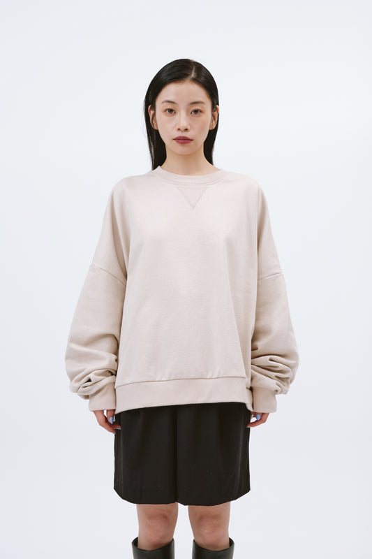 OVER SIZE SWEAT/BEIGE