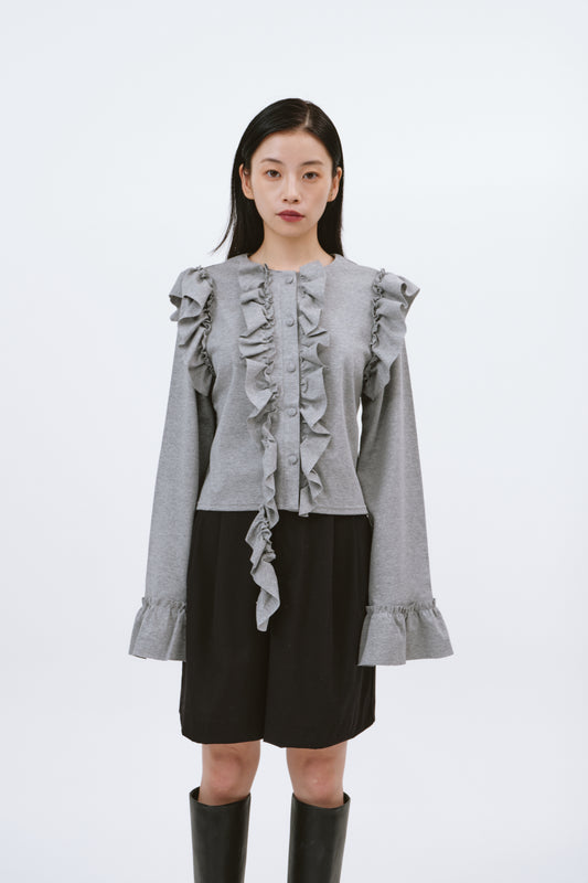 FRILL TOPS/GRAY