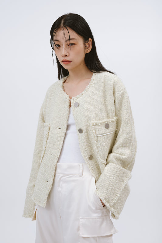 TWEED BLOUSON/GREEN