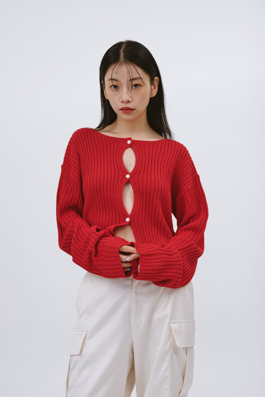 2WAY SHORT KNIT/RED