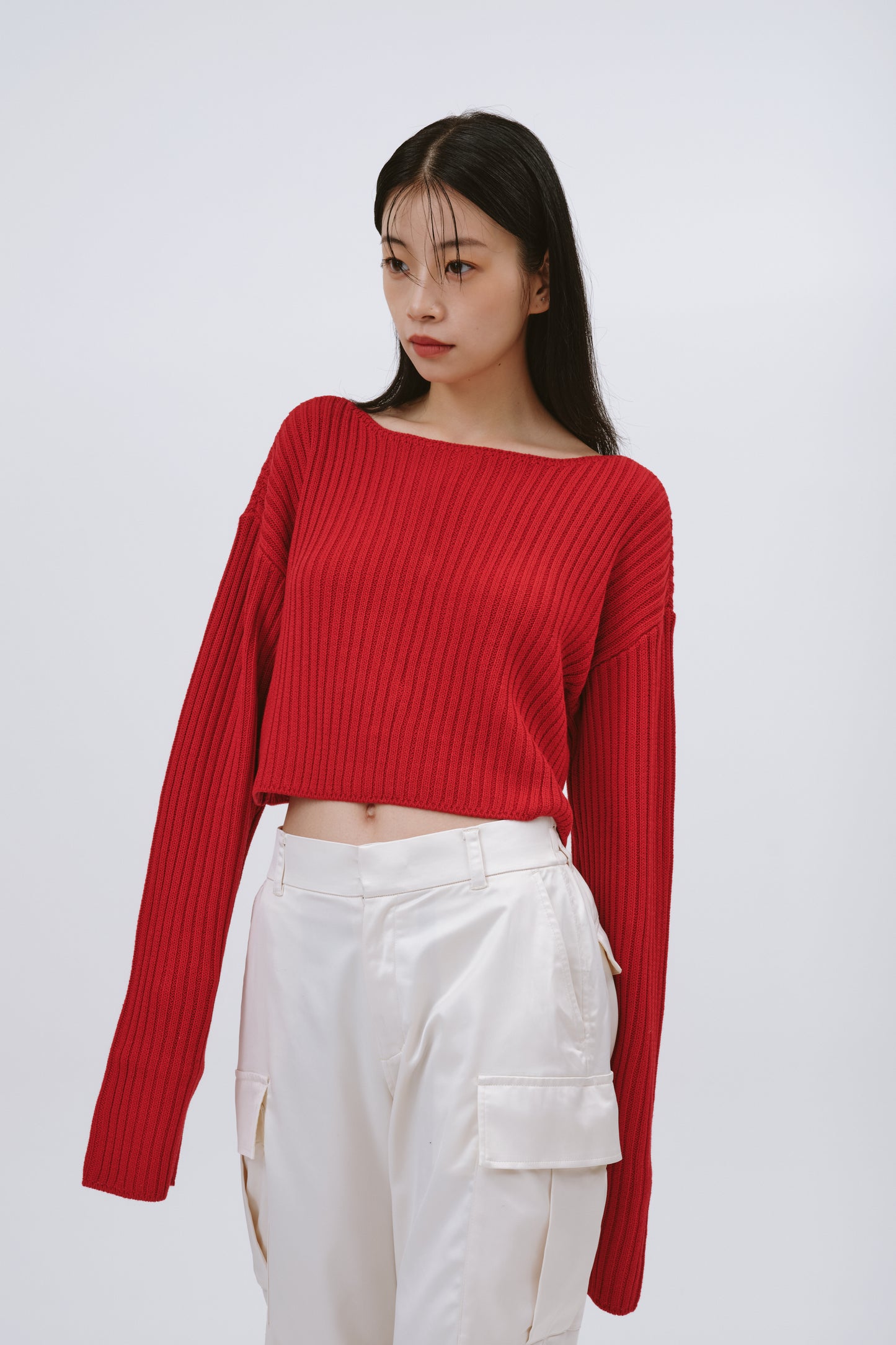 【 PRE ORDER】2WAY SHORT KNIT/RED