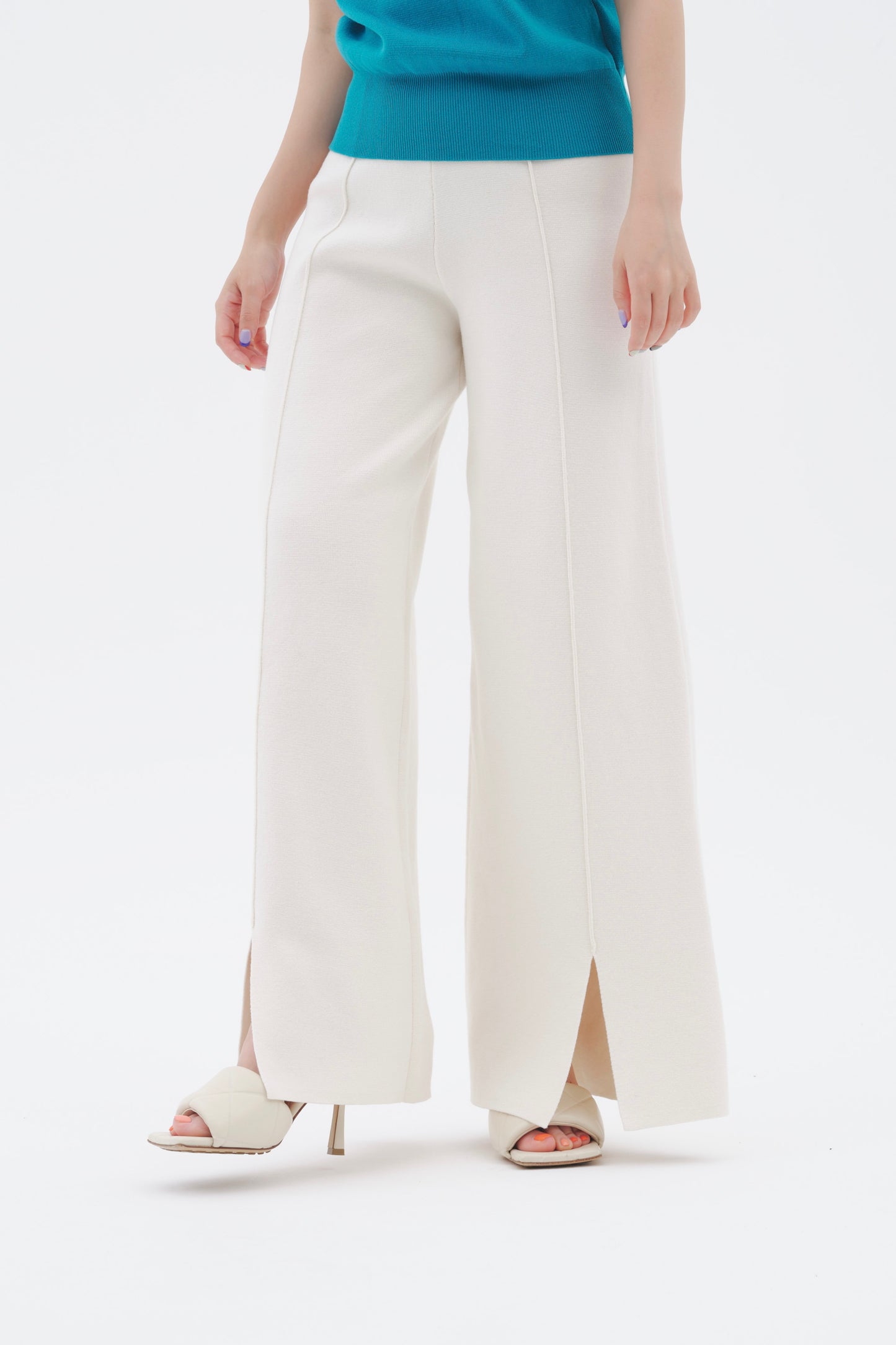 KNIT PANTS/WHITE