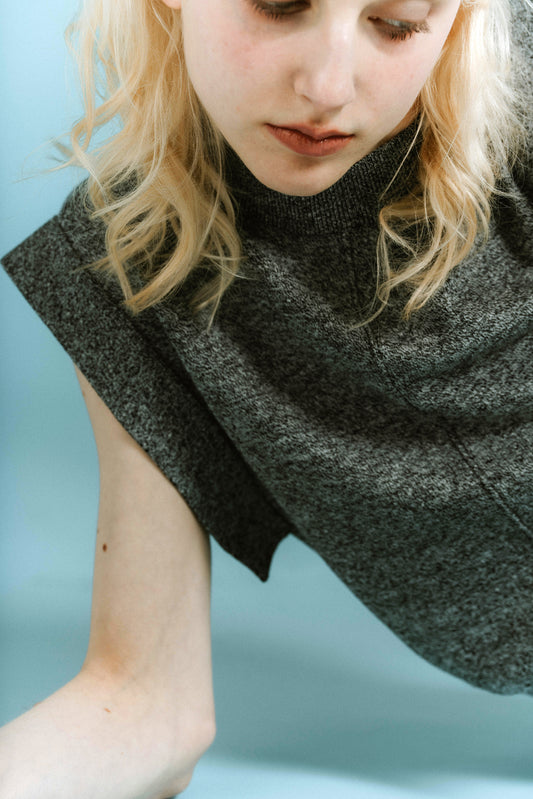 2WAY SQUARE KNIT/BLACK