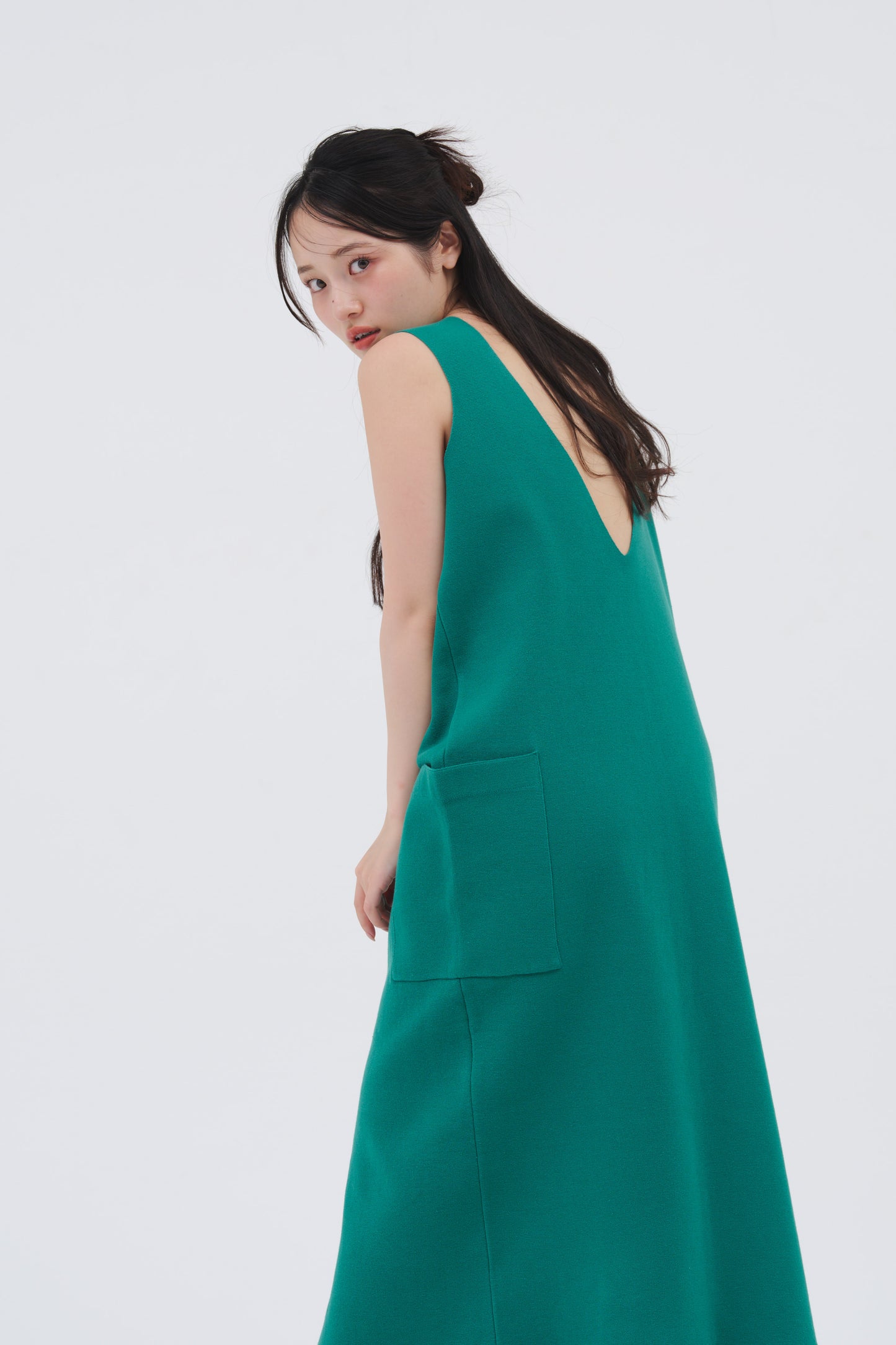 2WAY KNIT DRESS/GREEN