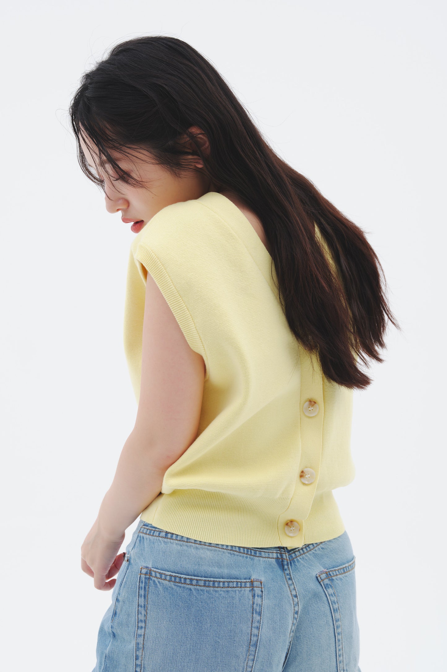 KNIT VEST/YELLOW