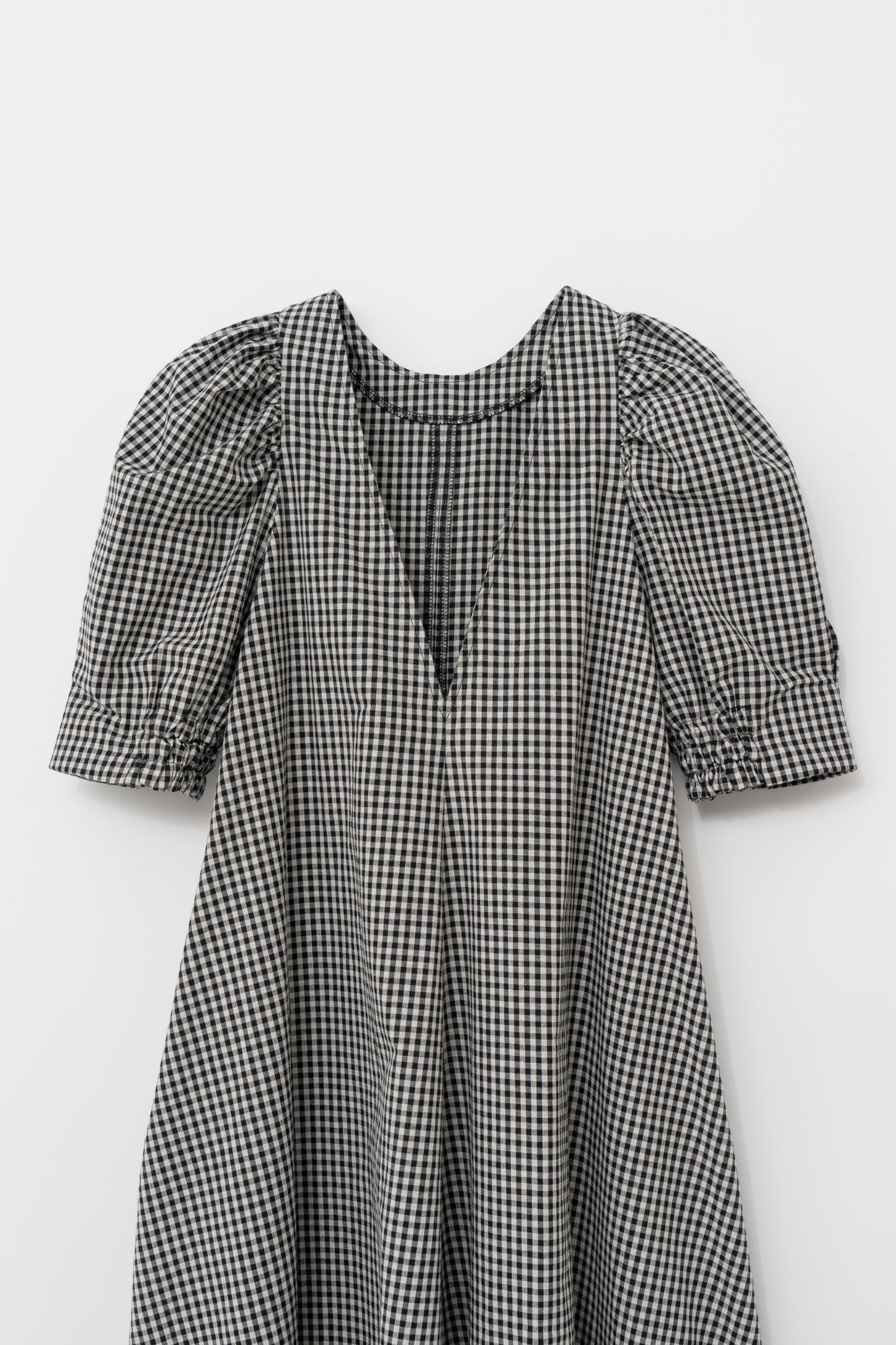 VOLUME SLEEVE DRESS/CHECK