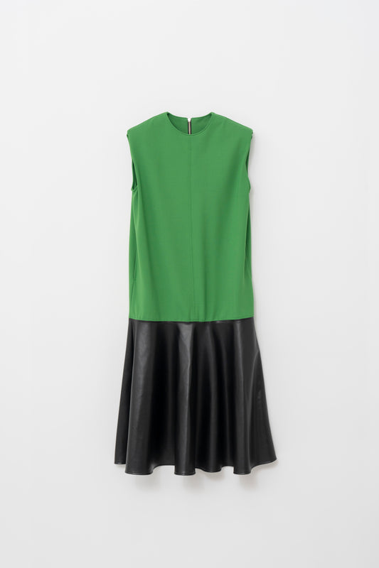 LEATHER DOCKING DRESS/GREEN