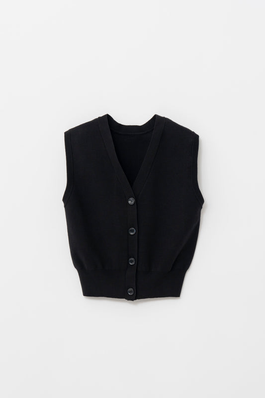 KNIT VEST/BLACK