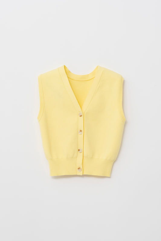 KNIT VEST/YELLOW