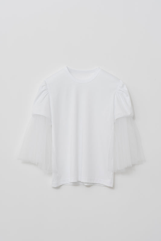 TULLE DOCKING TEE/WHITE