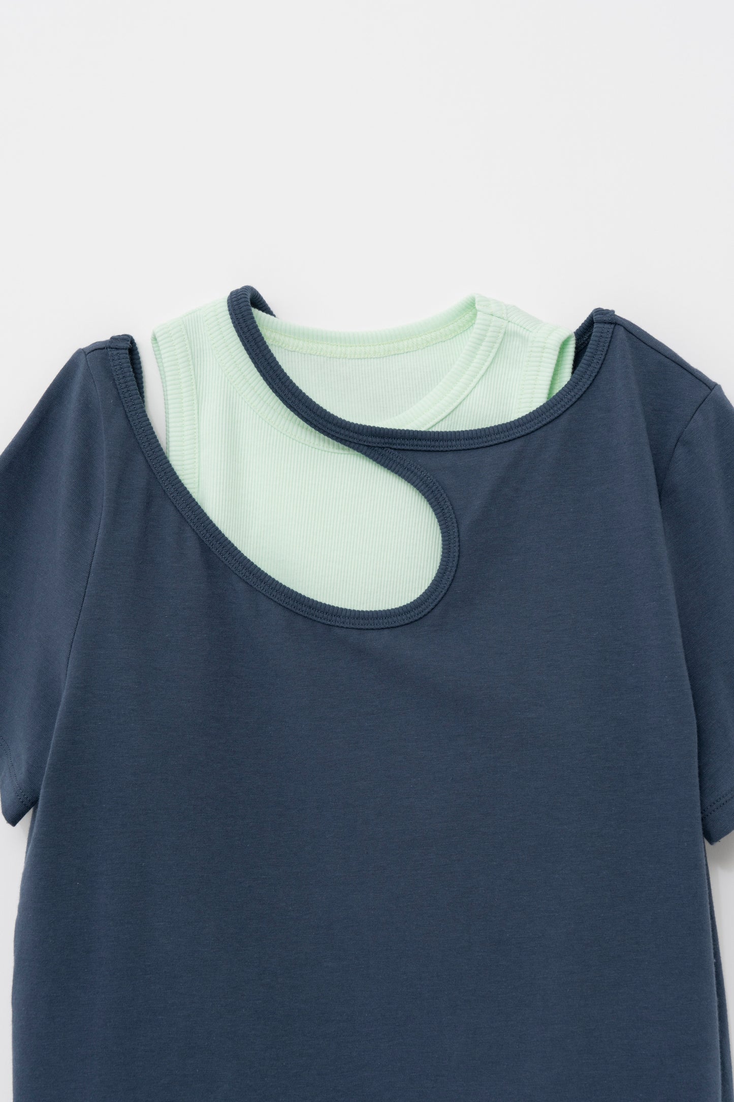 LAYERED TEE/NAVY