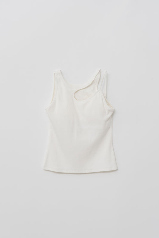 ASYMMETRIC BRA TOP/WHITE