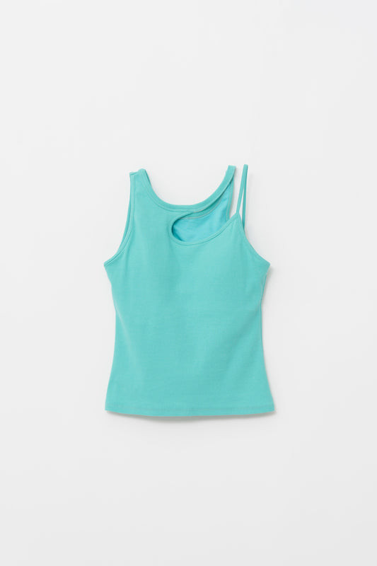 ASYMMETRIC BRA TOP/BLUE