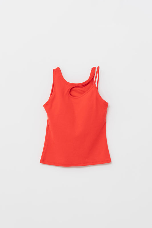 ASYMMETRIC BRA TOP/RED