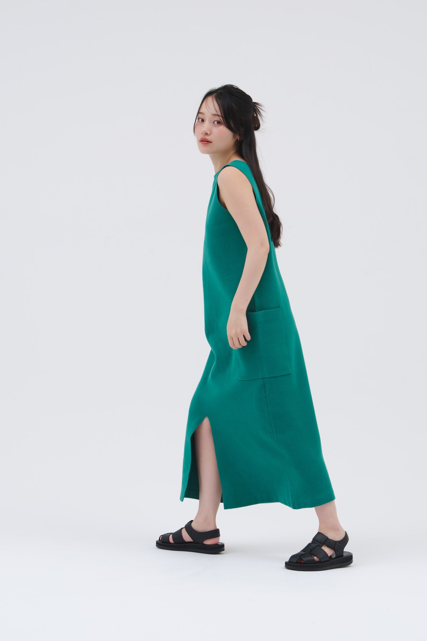 2WAY KNIT DRESS/GREEN