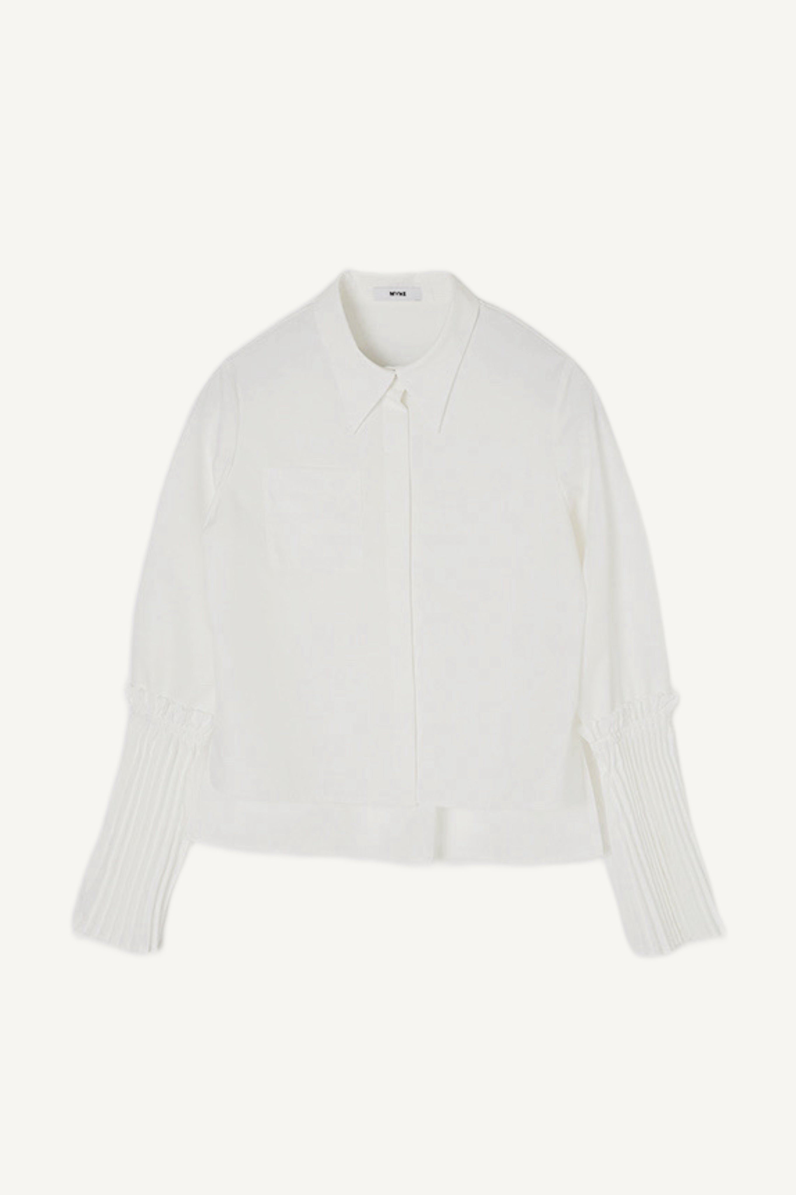 SLEEVE PLEATED SHIRT/WHITE｜MYNE （マイネ）OFFICIAL ONLINE STORE ...